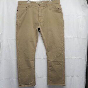 Wrangler Straight Fit Chino Pants Mens 38 X 30 Beige Cotton Spandex